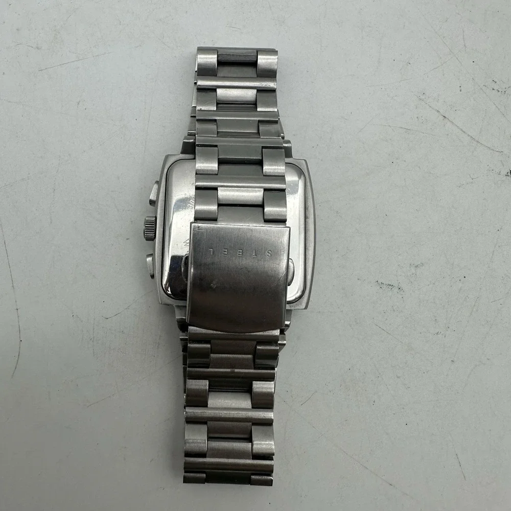 Guess Silver tone Stainless Steel Waterpro Chronograph Watch 112007 G1 3ATM